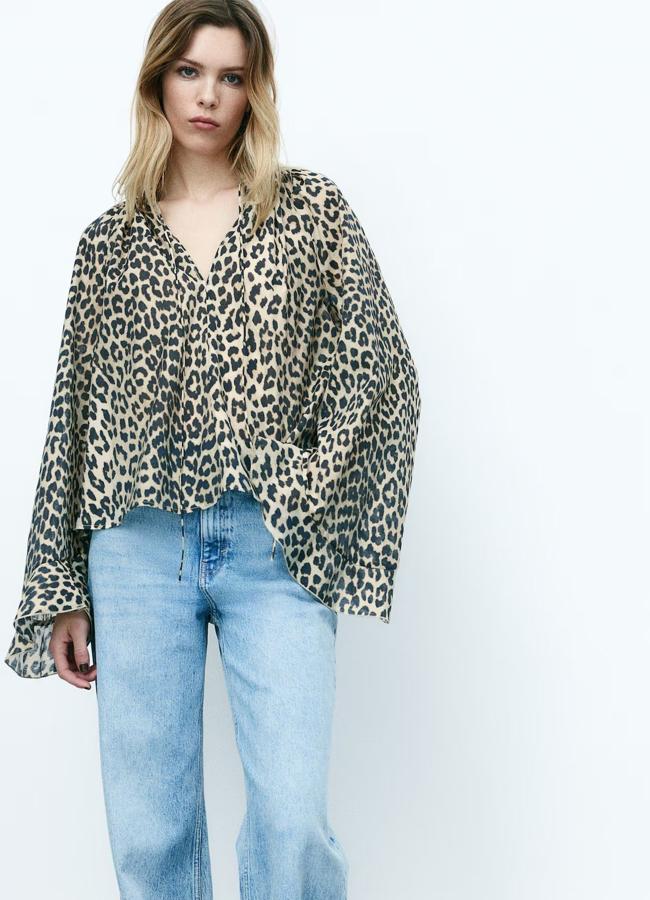 Blusa fluida animal print